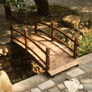 户外防腐木桥拱桥碳化木拱桥景观桥庭院桥公园室内景观小桥实木桥