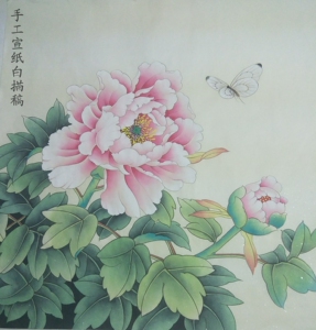 工笔国画纯手勾熟宣白描底稿小品牡丹09拍任意三张包邮送彩图视频