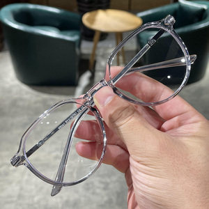 小框近视眼镜男黑框超轻不压鼻无鼻托圆框小脸学生精工透明镜框女