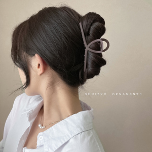 大号咖色抓夹女夏季后脑勺鲨鱼夹发夹发卡夹子头饰高级感磨砂发抓