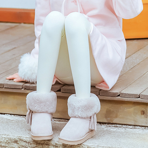 秋冬季成人白色连裤袜加绒加厚日系学生少女连脚保暖软妹打底袜子