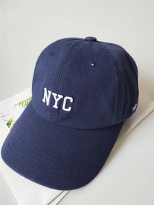 经典纯棉棒球帽韩国东大门进口20年春夏纯色 NYC字母休闲鸭舌帽子