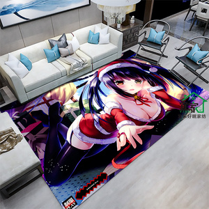约会大作战地垫来图定制二次元动漫床边毯性感情趣美少女狂三地毯