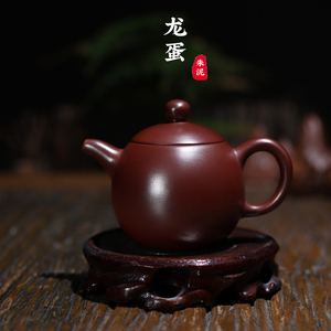 潮州朱泥功夫茶壶入门级手工壶传统小龙蛋壶密封倒立断水可养茶壶