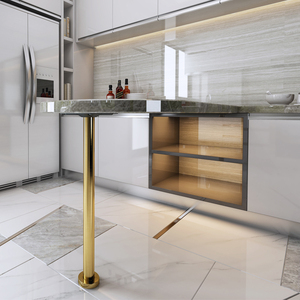 不锈钢桌腿支撑柱吧台腿橱柜吧台柱金属支架金属桌脚桌腿支撑架