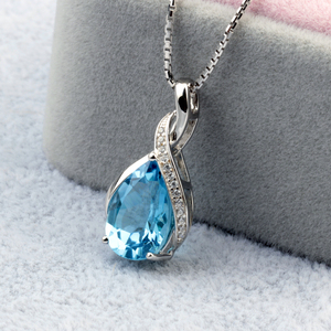 水滴形蓝水晶吊坠