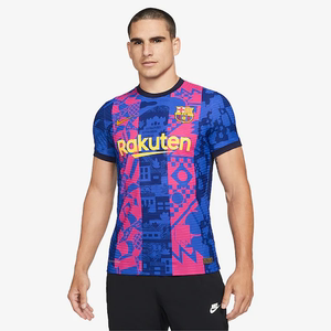 nike巴萨 巴塞罗那21-22第二客场欧冠球员版球衣 德容