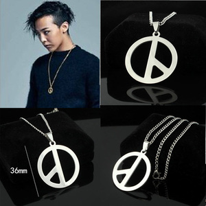 bigbang 权志龙gd同款钛钢项链反战和平短款情侣项链吊坠 包邮