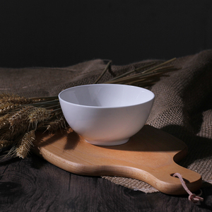 5英寸奥碗 圆形碗米饭碗大碗粥碗纯白色木西骨瓷唐山餐具无铅印字