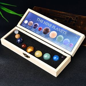 天然水晶矿物宝石矿石标本太阳系九大行星圆球桌面星球创意品摆件