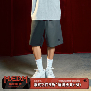 【MEDM X WHOOSIS联名系列】限量发售拼色绣章男薄美式复古五分裤