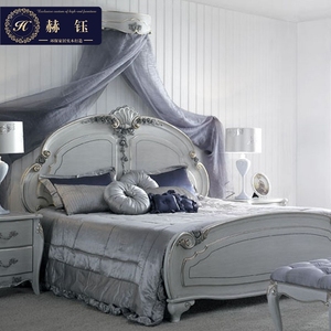 欧式双人床新古典结婚床美式公主床全实木床法式轻奢别墅样板房床