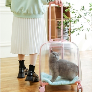 宠物拉杆箱猫包外出便携行李箱猫咪透明大号小推车狗航空箱太空舱