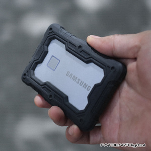 肥熊适用于三星T7/T7 Touch指纹识别版固态移动硬盘SSD防摔保护套三星T7战术军事防摔硅胶套外套