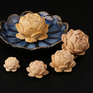 diy饰品配件 黄杨木雕刻莲花莲蓬汽车挂件手工汽车挂件钥匙扣吊坠