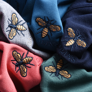 工厂尾单剪标珠地网眼翻领polo衫男士小蜜蜂刺绣商务休闲长袖t恤