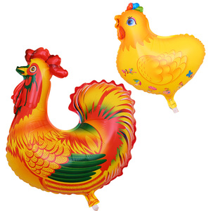 新年新款创艺大公鸡气球卡通吉祥公鸡太空球气机铝膜球