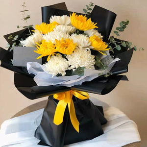 清明节杭州黄白菊花花束花篮鲜花速递同城西湖上城祭祀扫墓送花店