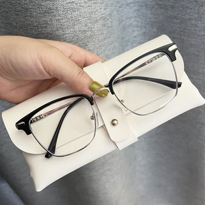 痞帅半框眉毛时尚平光眼镜渣男个性斯文败类眼镜可配度数护眼近视