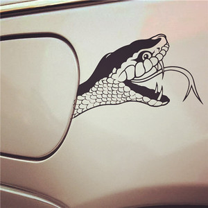 蟒蛇眼镜蛇图案贴画镂空汽车油箱盖装饰贴纸车头大灯贴个性防水贴