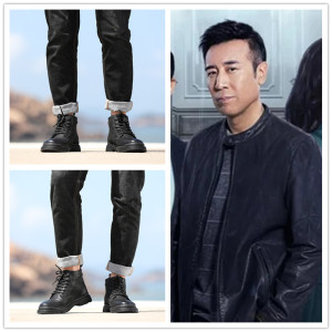 配短靴的裤子男