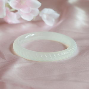 女士镯子奶白玉化金丝海南玉石家有仙妻同款海洋麻花玉镯2人付款128