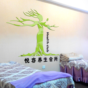 中医养生馆养生店铺足浴按摩会所背景墙设计3d立体亚克力logo定制