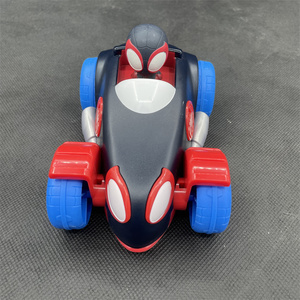 出口外贸正版新款漫威Q版蜘蛛侠回力惯性滑行车人偶公仔儿童玩具