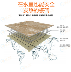 欧博德地暖 电加热地暖瓷砖 速热地板砖 智能发热地砖 自发热瓷砖