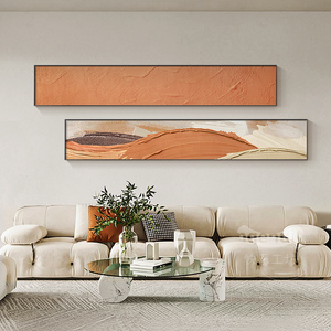 客厅装饰画长横幅抽象
