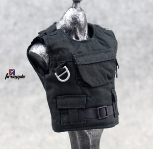1/6兵人 黑色 防弹衣/战术背心 可diy fbi pmc 战地记者 做工一般