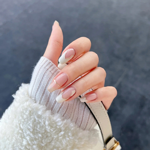 lilynail纯欲酸奶白金色魔镜手工定制成品穿戴甲春季新品美甲贴片