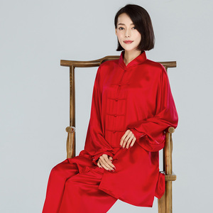 冠朝堂纯真丝太极服装 太极拳服装武术服19姆米厚度太极服男女款