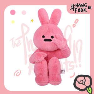 Hangfook幸福兔原创30cm毛绒天使粉列摆件玩偶男女朋友兔子礼物