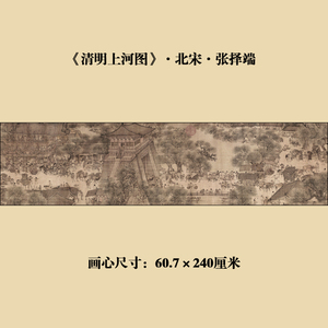 清明上河图 七尺横幅古代仿古市井风俗人物名家国画字画 张择端