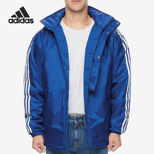 Adidas/阿迪达斯正品新款男子薄款运动休闲连帽棉衣外套 EH3999