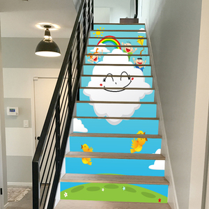 艺术彩虹墙贴防水防潮幼儿园翻新楼梯台阶美贴纸培训创新装修遮丑