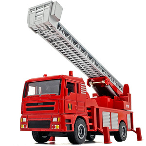 仿真1:50云梯消防车大号工程合金车模型带声光可开门男孩玩具车