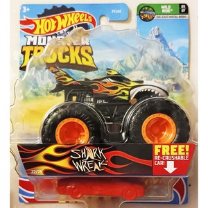 风火轮hotwheels 怪兽大脚车 火焰鲨鱼 黑色 shark wreak fyj44