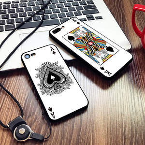 扑克牌黑桃a适用xsmax手机壳8plus磨砂iphone12硅胶13全包11黑桃k