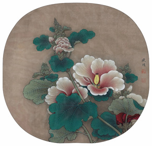 中国工笔画论坛李晓明工笔画底稿-《临宋蜀葵图》含a3彩图