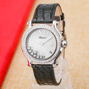 二手萧邦快乐钻278475-3001快乐7钻间金石英机芯腕表36mm