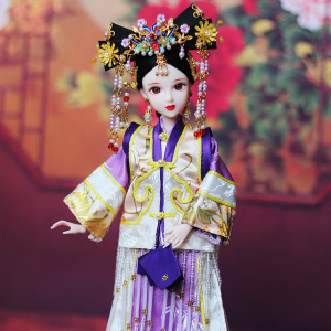 沁韵伊古装娃娃30厘米清朝宫廷衣服皇后芭比民族玩具收藏礼物贵妃