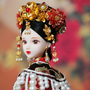 沁韵伊古装娃娃30厘米清朝宫廷衣服皇后芭比民族玩具收藏礼物包邮