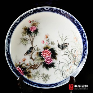 000人付款淘宝烟波 景德镇 小孤堂 霜尘造 手绘墨彩瓷器 羲之饲鹅