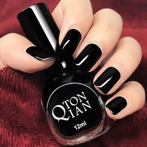 2021年新色黑色指甲油免烤快干持久不掉色不可剥秋冬色系显白美甲