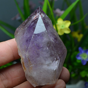 天然亮皮紫水晶柱原石摆件 艾西斯女神水晶 骸骨冰晶柱