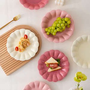 日式陶瓷菜盘家用深盘可爱早餐盘高级感甜品盘好看的盘子平盘餐具
