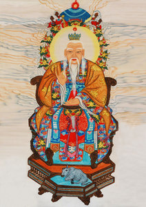 道教神像太上老君画像结缘太清道德天尊画像挂画画像相纸塑封画像
