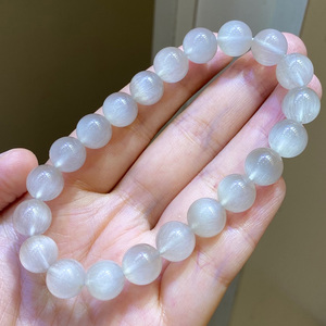 天然白发晶手串满顺发猫眼白兔毛手链26.06g一图一物